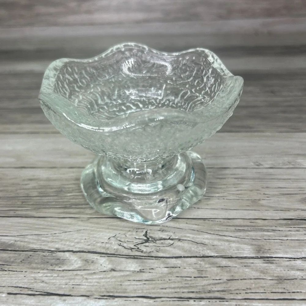 Vintage Anchor Hocking‎ Stax Peddle Glass Candle Holder Pillar Fairy Clear